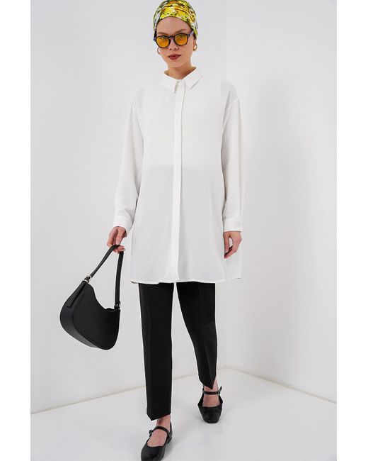 Bigdart White Langes Hemd Tunika 5945 Für Damen