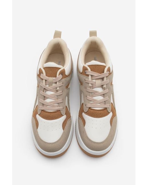 Marjin White Sneaker Mit Hoher Sohle – Aryan Camel Für Damen