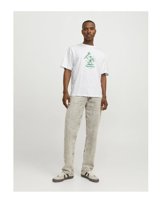 Jack & Jones T-Shirt Gedruckt Rundhalsausschnitt T-Shirt Für Herren in White für Herren
