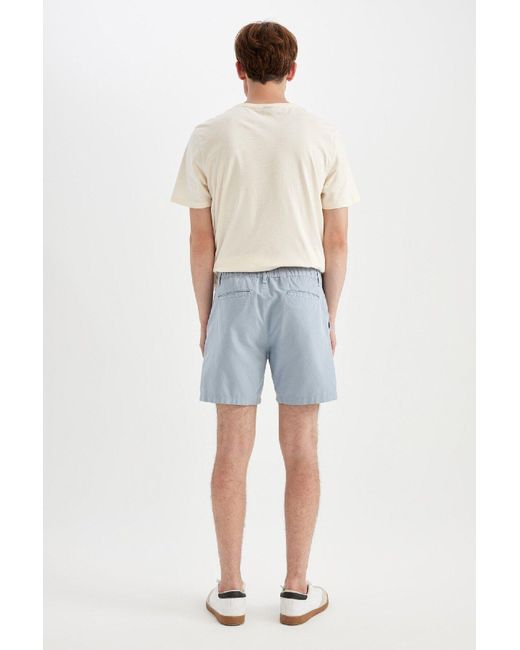 Defacto Sommer-Bermudashorts Aus Leinen Mit Normaler Passform Für Herren in White für Herren