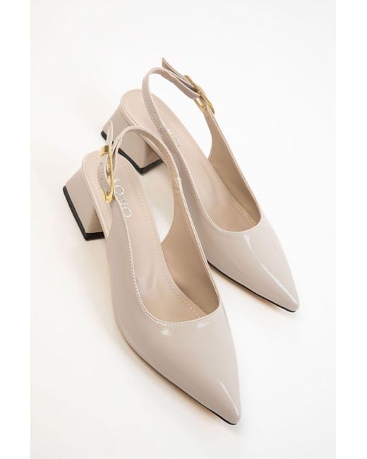 Soho Natural Lackleder Klassische Schuhe Mit Absatz Für Damen