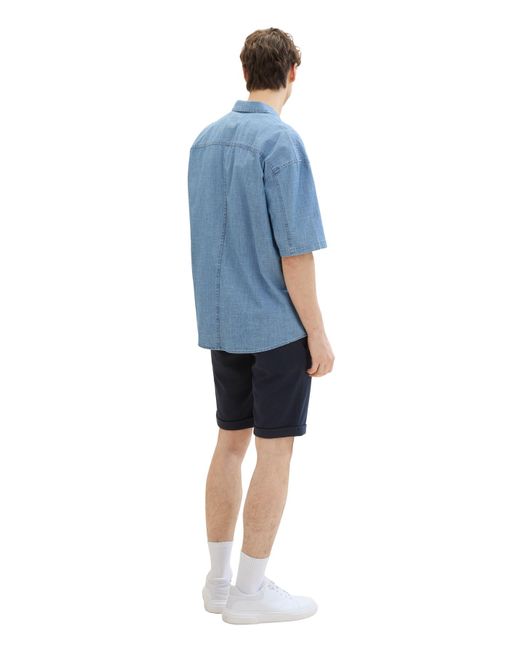 Tom Tailor Schmale piqué-chino-shorts in Blue für Herren