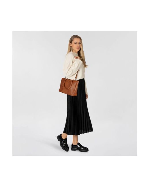 Burkely Brown Cool Colbie Shopper Tasche Leder 35 Cm Laptopfach Für Damen