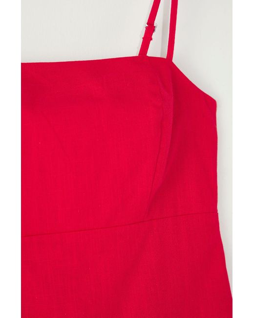 Trendyol Red Rotes Maxi-Webkleid