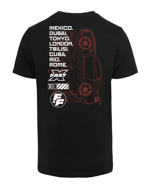 Merchcode Fast x cities t-shirt in Black für Herren