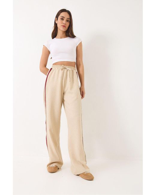 Bianco Lucci Natural Palazzo Pantalona Ribana Accessoire Spitze Detaillierte Tasche 80148 Für Damen