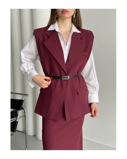 Laluvia Red Weinrote Gewölbte Weste – 7449 Für Damen