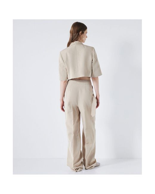 Ipekyol Natural Crop-Jacke Aus Leinenmischung Für Damen