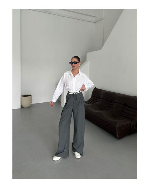 Laluvia Gray Anthrazitfarbene Business-Plissee-Hose – 3602 Für Damen