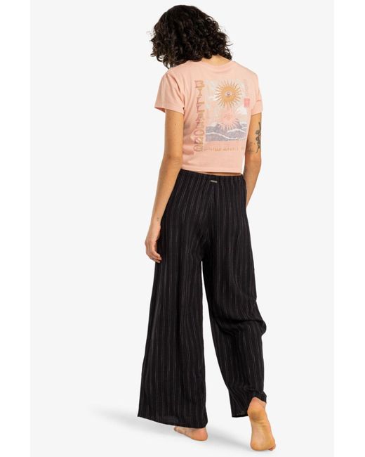 Billabong Black Hose Mit Weitem Bein – Viscose Cot, Wave Haze Collection, Für Damen