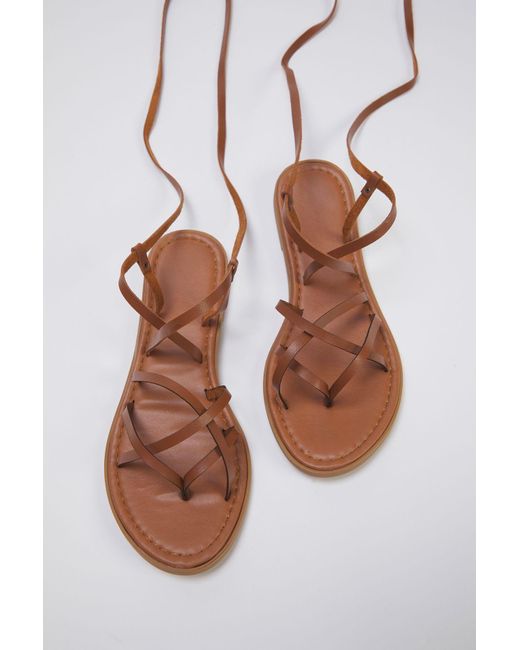 Trendyol Brown Hellbraune Flip-Flops Mit Knöchelriemen Für Damen