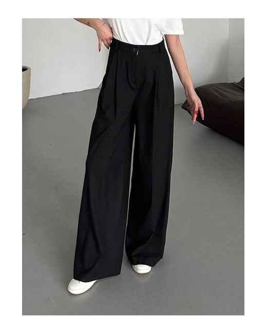 My Blog Black Schwarze Business-Hose Mit Falten – 3602 Für Damen