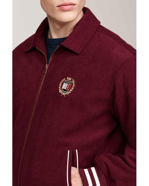 Tommy Hilfiger Burgunderfarbener Mantel Dm0Dm19626Vlp Crest Cord Letterman Für Herren in Red für Herren
