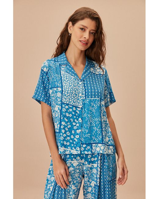 SUWEN Blue Traumhaftes maskulines pyjama-set
