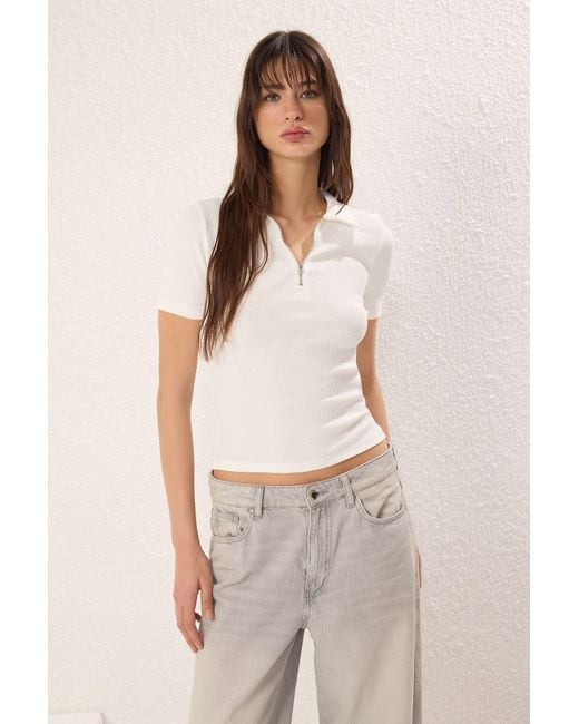 Trendyol Brown Ecru-Schwarz 2Er-Pack Gerippte, Dehnbare, Körperbetonte Strickbluse Für Damen