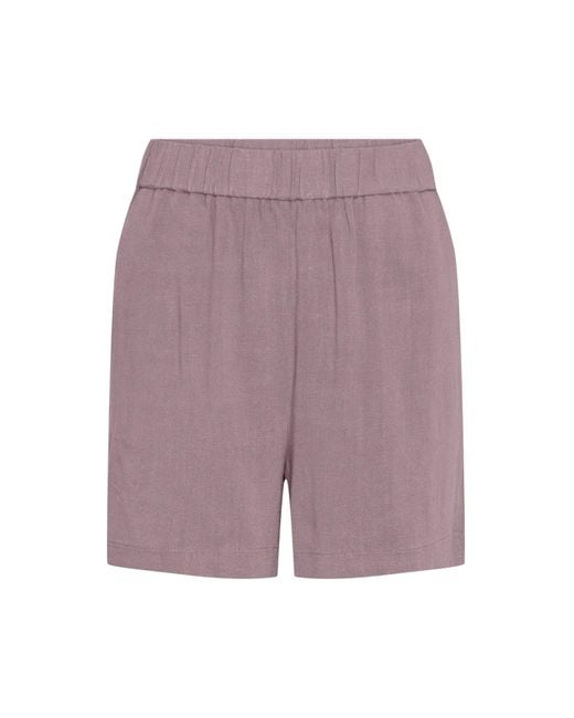 Pieces Purple Pcvinsty hw linen shorts noos bc