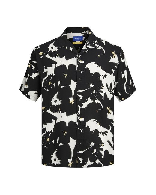 Jack & Jones Hawaii-hemd plus relaxed fit resort shirt in Black für Herren