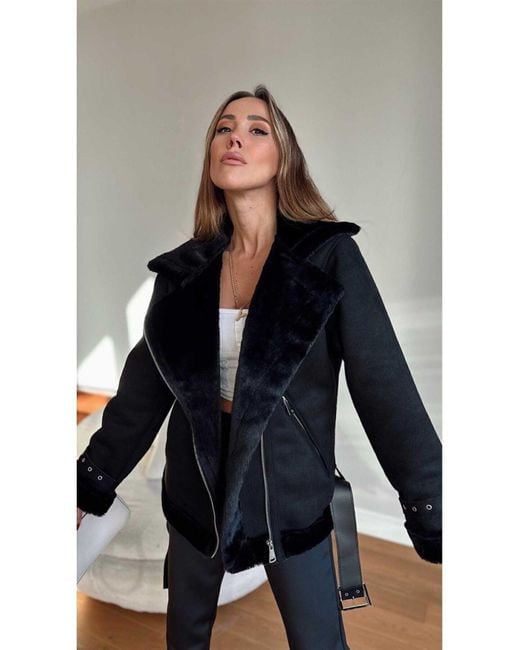 ZF BUTİK Blue Mantel Aus Wildleder – Mit Rapit-Innenseite Und Gürteldetail Für Damen