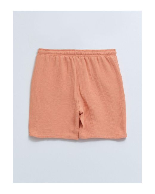 LC Waikiki Pink Schlichte Umstandsshorts Aus Musselinstoff Mit Elastischem Bund Für Damen