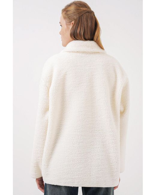 Bigdart Natural 55446 Übergroße Plüschjacke Mit Reißverschluss – Für Damen