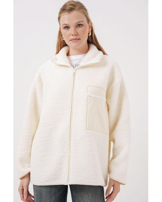 Bigdart Natural 55446 Übergroße Plüschjacke Mit Reißverschluss – Für Damen