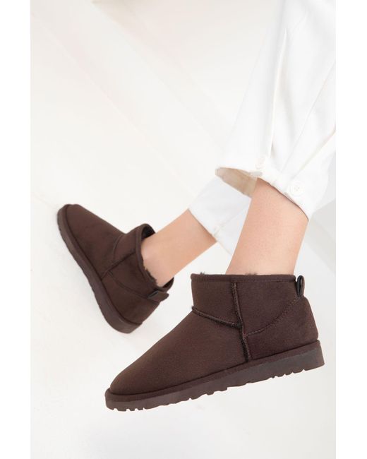 Soho Brown Braune Wildleder-Stiefel – Modell Bootie Für Damen