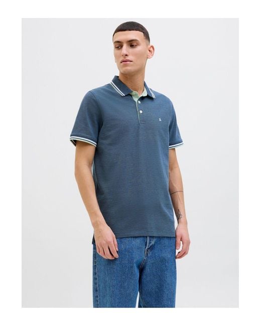 Jack & Jones Poloshirt Einfarbig Hemdkragen Poloshirt Für Herren in Blue für Herren