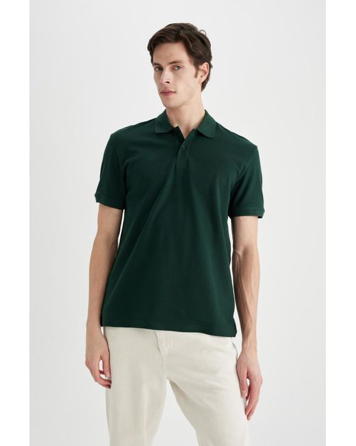 Defacto Kurzärmliges polo-t-shirt – normale passform c1293ax24sp in Green für Herren