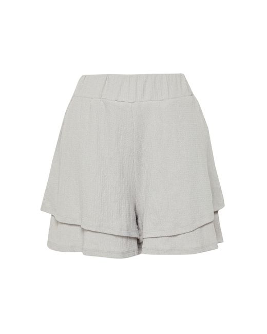 Trendyol Multicolor Hellgraue high waist wrap/strukturierte doppellagige strick-shorts