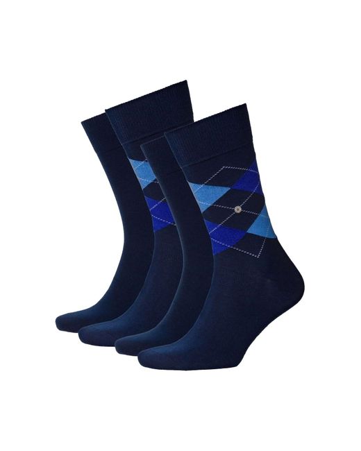 Burlington Socken everyday 4er pack rautenmuster, uni, einheitsgröße, 40-46 in Blue für Herren