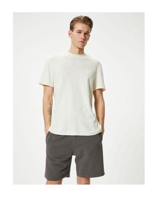 Koton Bermudashorts – Gerippt Mit Elastischem Bund Und Taschendetail Für Herren in White für Herren