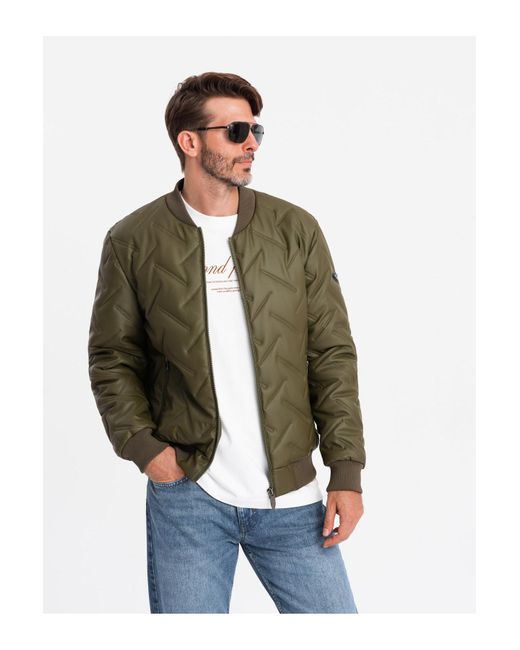 Ombre Bomberjacke Mit Prägung Oliv V2 Xl Für Herren in Green für Herren