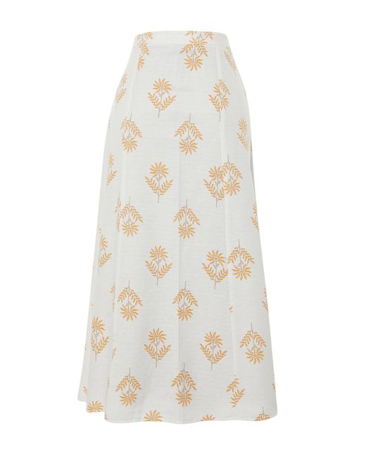 Trendyol White Ecrufarbener, Floral Gemusterter A-Linien-Rock