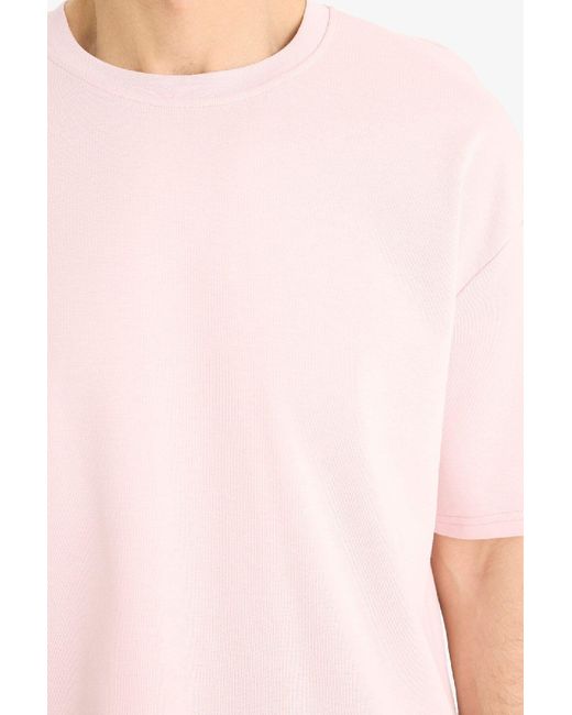 Defacto Übergroßes Basic-T-Shirt Mit Rundhalsausschnitt Und Kurzen Ärmeln Für Herren in Pink für Herren