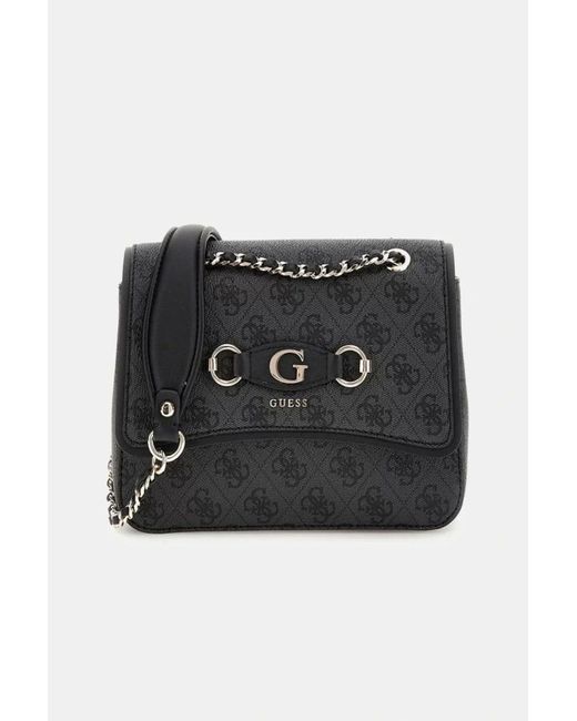 Guess Black Izzy Convertible Xbody Flap Anthrazit Umhängetasche Hwsg8654190-Clo Für Damen