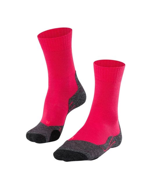 Falke Pink Socken 2er pack trekkingsocken tk 2, ergonomic, merinowoll-mix