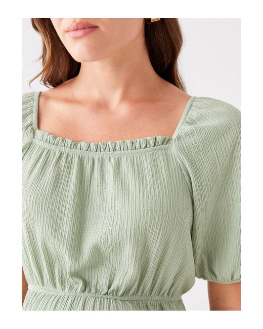 LC Waikiki Green U-Ausschnitt Kurzarm-Umstandskleid Für Damen