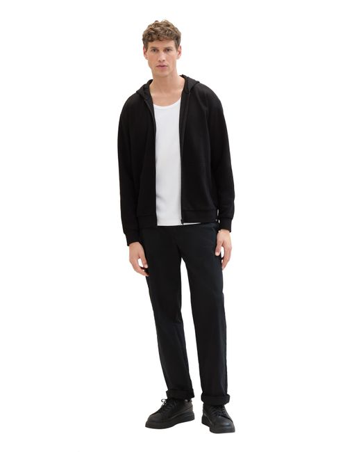 Tom Tailor Strukturierte hoodiejacke in Black für Herren