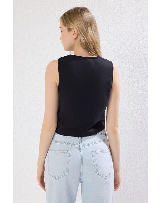 Trendyol Black Schwarze, Flexible Modalweste – Reguläre Passform Für Damen