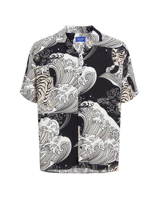 Jack & Jones Hawaii-hemd relaxed fit hawaii-hemd in Gray für Herren