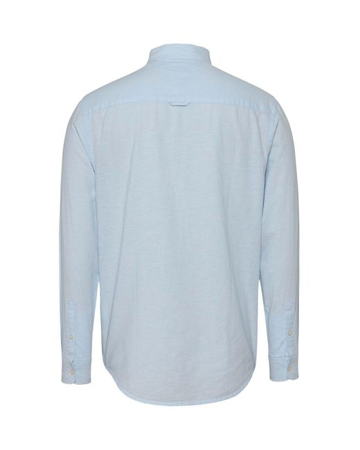 Tommy Hilfiger Tjm Reg Leinenmischung Langes Blaues Hemd Für Herren in Blue für Herren