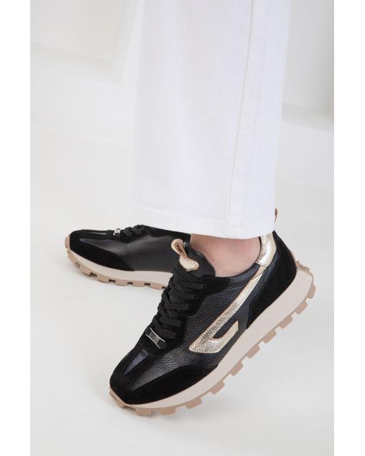Soho Black Sneaker Aus Echtem Leder Für Damen