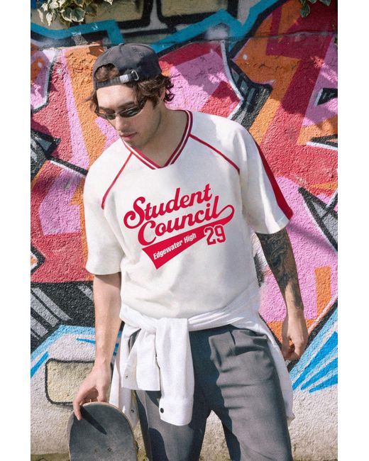 Trendyol College – Übergroßes Baumwoll-T-Shirt Mit Breiter Passform Für Herren in Gray für Herren