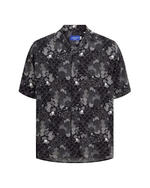 Jack & Jones Hawaii-hemd relaxed fit hawaii-hemd in Black für Herren