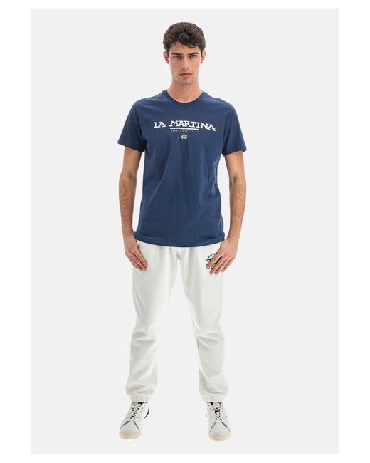 La Martina Shirt t-shirt regular fit winford mit logo-print in Blue für Herren
