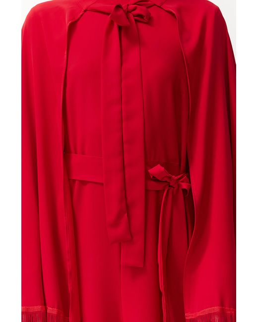 Trendyol Red Er cape-jumpsuit mit quasten für den abendkleid-anzug