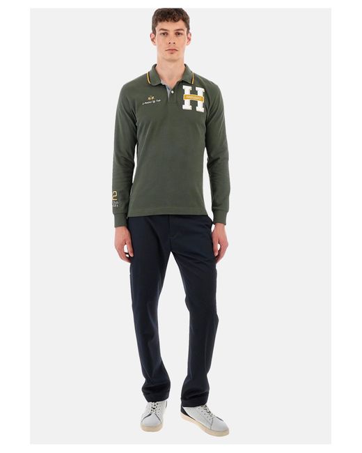 La Martina Shirt langarm-poloshirt regular fit walden mit logo-detail in Green für Herren