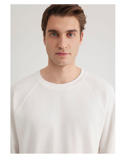 Mavi Weißes Langarm-T-Shirt Mit Normaler Passform Normaler Passform -70057 Für Herren in White für Herren