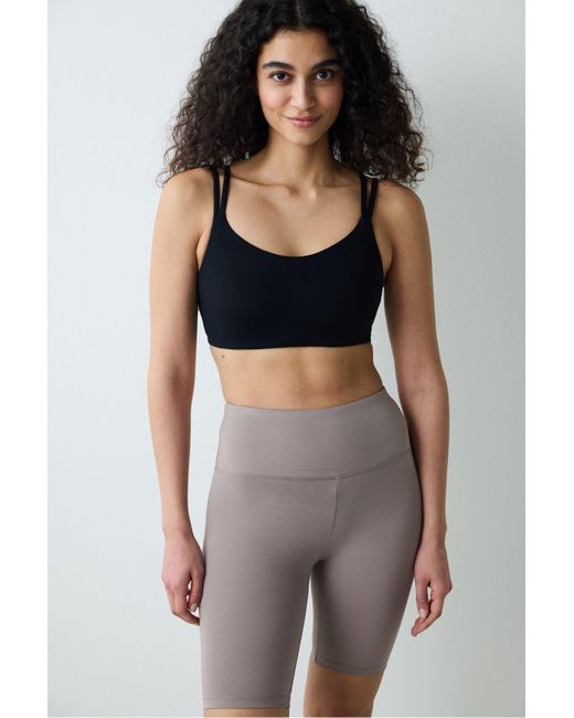 Penti Multicolor Nerzfarbene, Glatte, Kurze Biker-Radler-Leggings Mit Hoher Taille Für Damen