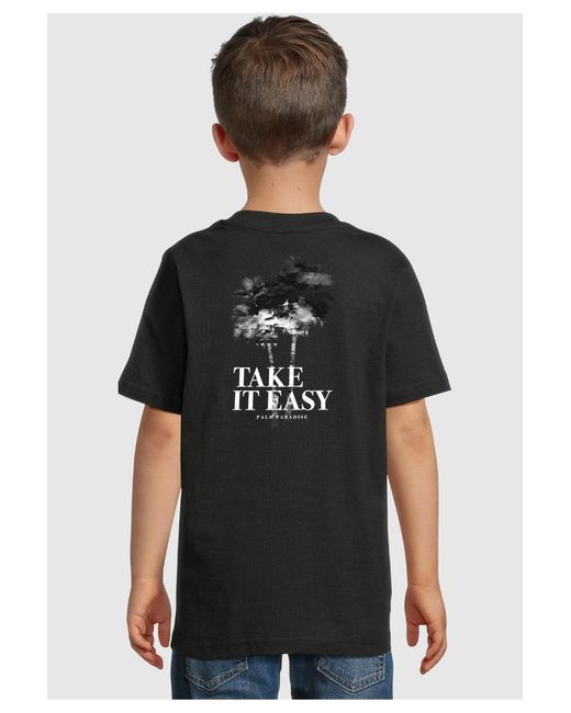 Mister Tee Kinder Take It Easy Palm Paradise T-Shirt Für Herren in Black für Herren